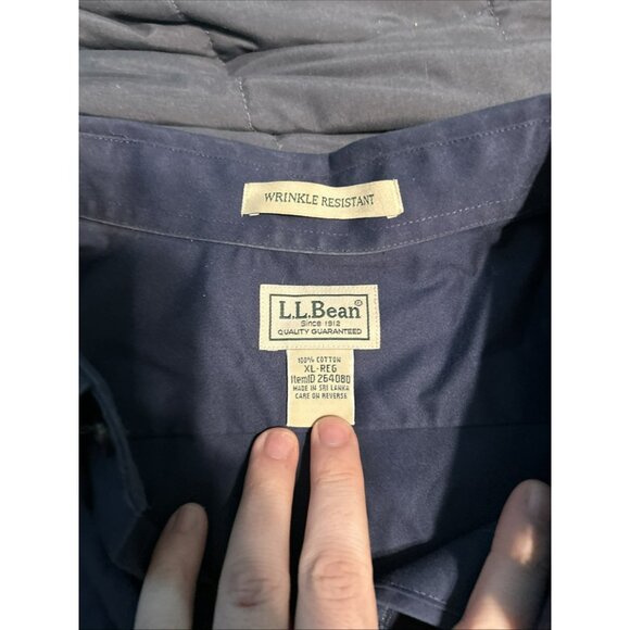LL Bean Shirt Men's Wrinkle Resist Button Up XL REG Blue Short Sleeve Bundle 2 - Picture 6 of 6